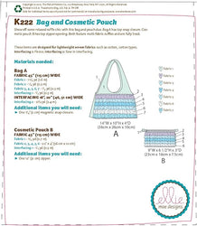 CLEARANCE • KWIK SEW SEWING PATTERN SHOULDER BAG AND COSMETIC POUCH WITH CONTRAST RUFFLES K222