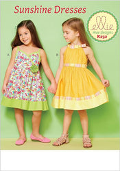 CLEARANCE • KWIK SEW SEWING PATTERN GIRLS' LINED DRESSES WITH CONTRAST BANDS K232