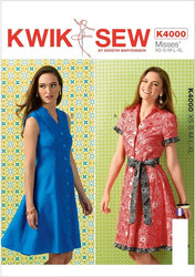 CLEARANCE • KWIK SEW SEWING PATTERN MISSES' DRESSES AND BELT 4000