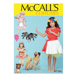 CLEARANCE • McCall's Pattern KIDS' GATHERED TOP AND SKIRT, AND DOG COSTUMES 7584