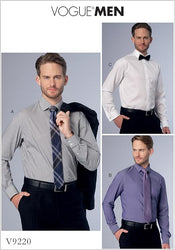 VOGUE PATTERN MEN'S STANDARD, TAILORED, OR SLIM FIT BUTTON-DOWN SHIRTS 9220