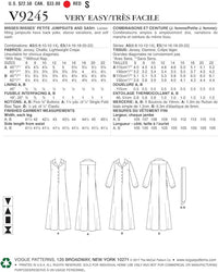 CLEARANCE • Vogue Sewing Pattern Misses'/Misses' Petite Button-Up Jumpsuits and Sash 9245
