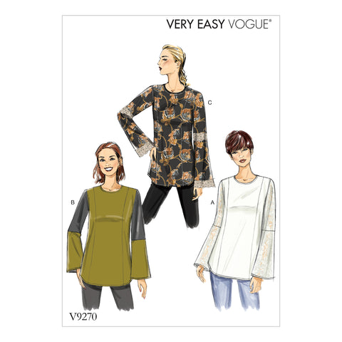 CLEARANCE • VOGUE PATTERN MISSES' PRINCESS-SEAM TUNICS WITH ZIPPER 9270