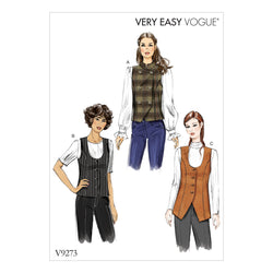 CLEARANCE • Vogue Pattern 9273 MISSES' LINED VESTS WITH PRINCESS SEAMS