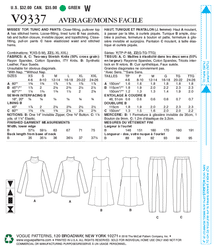 CLEARANCE • VOGUE PATTERN Misses' Top Tunic & Pants V9337