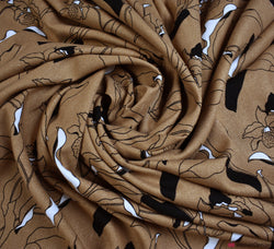 Linen Blend Fabric - Bloomsbury Floral Brown