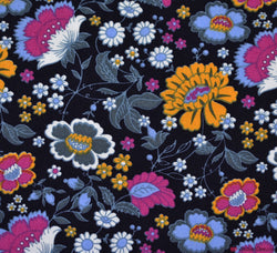 Cotton Poplin Fabric - Petula Floral Navy