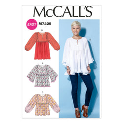 McCall's - M7325 Misses' Gathered Tops & Tunic | Easy - WeaverDee.com Sewing & Crafts - 1