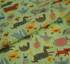 Polycotton Fabric - Animal Farm Mint