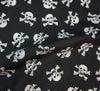 Polycotton Fabric - Skull & Crossbones (White on Black)