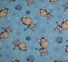 Polycotton Fabric - Cartoon Zebra Blue