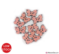 Peachy Butterfly Wood Buttons • Organic Elements
