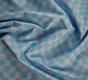 Checkerboard Cotton Fabric - Sky Blue