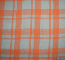 Crinkle Check Viscose Fabric - Orange