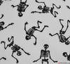 Polycotton Fabric - Dancing Skeletons White