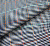 Polyviscose Dogtooth Tartan Fabric (Navy / Red)