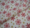 Glitter Cotton Christmas Fabric - Snowflake Cream