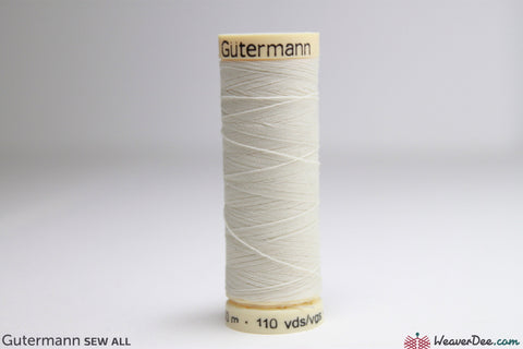 Gütermann - Sew-All Polyester Sewing Thread - Colour: 1 Ivory - WeaverDee.com Sewing & Crafts - 1