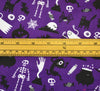 Polycotton Fabric - Halloween Ghost Party Purple