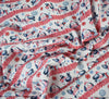Digital Print Cotton Fabric - Jolly Robin Rows • by CRAFTY FABRICS