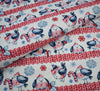 Digital Print Cotton Fabric - Jolly Robin Rows • by CRAFTY FABRICS