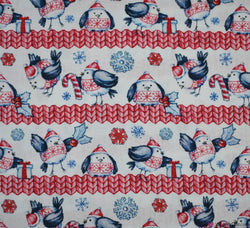 Digital Print Cotton Fabric - Jolly Robin Rows • by CRAFTY FABRICS