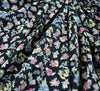 Luzia Floral Black Cotton Poplin Fabric