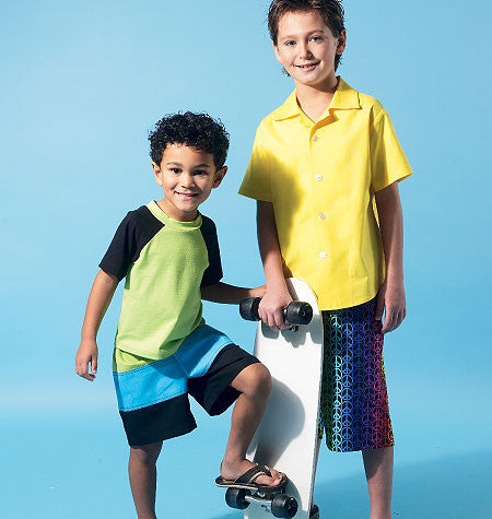McCall's - M6548 Boys' Shirt, Top & Shorts - WeaverDee.com Sewing & Crafts - 1