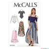 McCall's Pattern M7606 Misses' Off-the-Shoulder Bodysuits & Wrap Skirts with Side Tie
