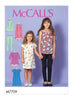 McCall's Pattern M7709 Children's/Girls' Tops, Dresses & Leggings