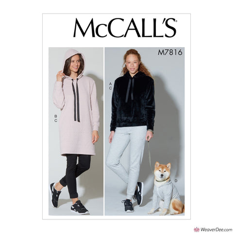 McCall's Pattern M7816 Misses' Top, Dress, Pants & Dog Coat