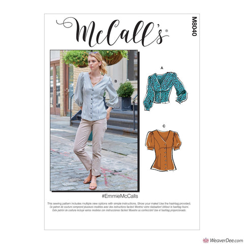 McCall's Pattern M8040 Misses' Tops #EmmieMcCalls