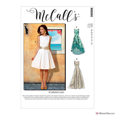McCall's Pattern M8060 Misses' Pleated-Skirt Dresses #CallieMcCalls