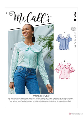 McCall's Pattern M8180 Misses' Tops #MalloryMcCalls