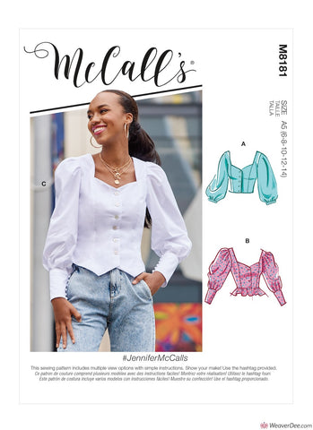 McCall's Pattern M8181 Misses' Tops #JenniferMcCalls