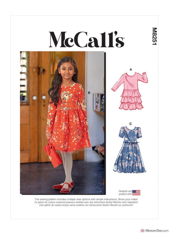 McCall's Pattern M8251 Children's & Girls' Dresses