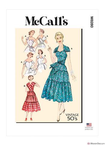 McCall's Pattern M8280 Vintage 1950s Misses' Dresses