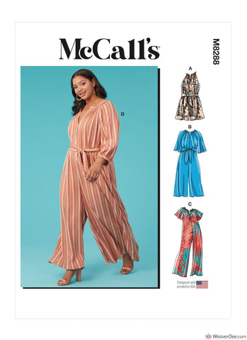 McCall's Pattern M8288 Misses' & Women's Romper, Jumpsuits & Sash
