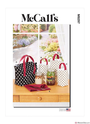 McCall's Pattern M8297 Lunch Bag, Glass Jar Sacks & Napkin