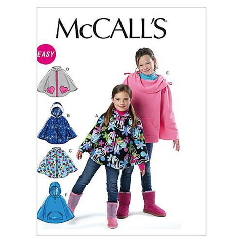 McCall's - M6431 Girls' Poncho Coats - WeaverDee.com Sewing & Crafts - 1