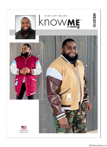 KnowMe Sewing Pattern ME2010 Men's Varsity Bomber Jacket In 2 Lengths - by Sins of Many