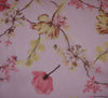 Metallic Floral Chiffon Fabric - Pink