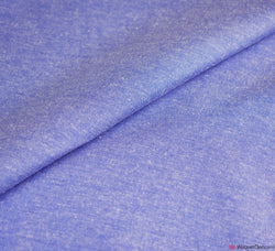 Plain Polycotton Chambray Fabric - Mid Blue