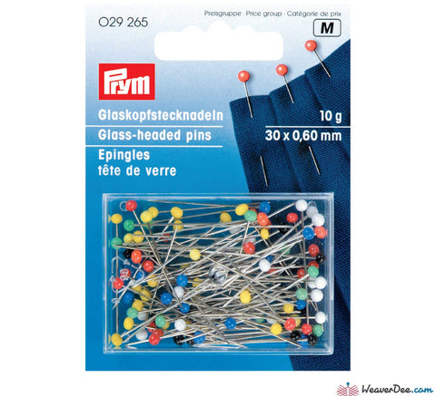 Prym - 30mm Glass-Headed Pins (10g pack) - WeaverDee.com Sewing & Crafts