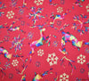 Christmas Metallic Cotton Fabric - Rainbow Reindeers Red