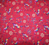 Christmas Metallic Cotton Fabric - Rainbow Reindeers Red