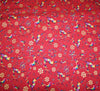 Christmas Metallic Cotton Fabric - Rainbow Reindeers Red