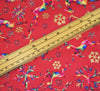 Christmas Metallic Cotton Fabric - Rainbow Reindeers Red