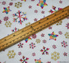Christmas Metallic Cotton Fabric - Rainbow Snowflake Cream