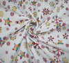 Christmas Metallic Cotton Fabric - Rainbow Snowflake Cream
